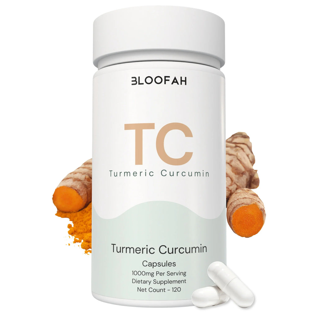 Bloofah TC Turmeric Capsules 1000mg | Curcuma longa Root with Black Pepper | 120 Capsules
