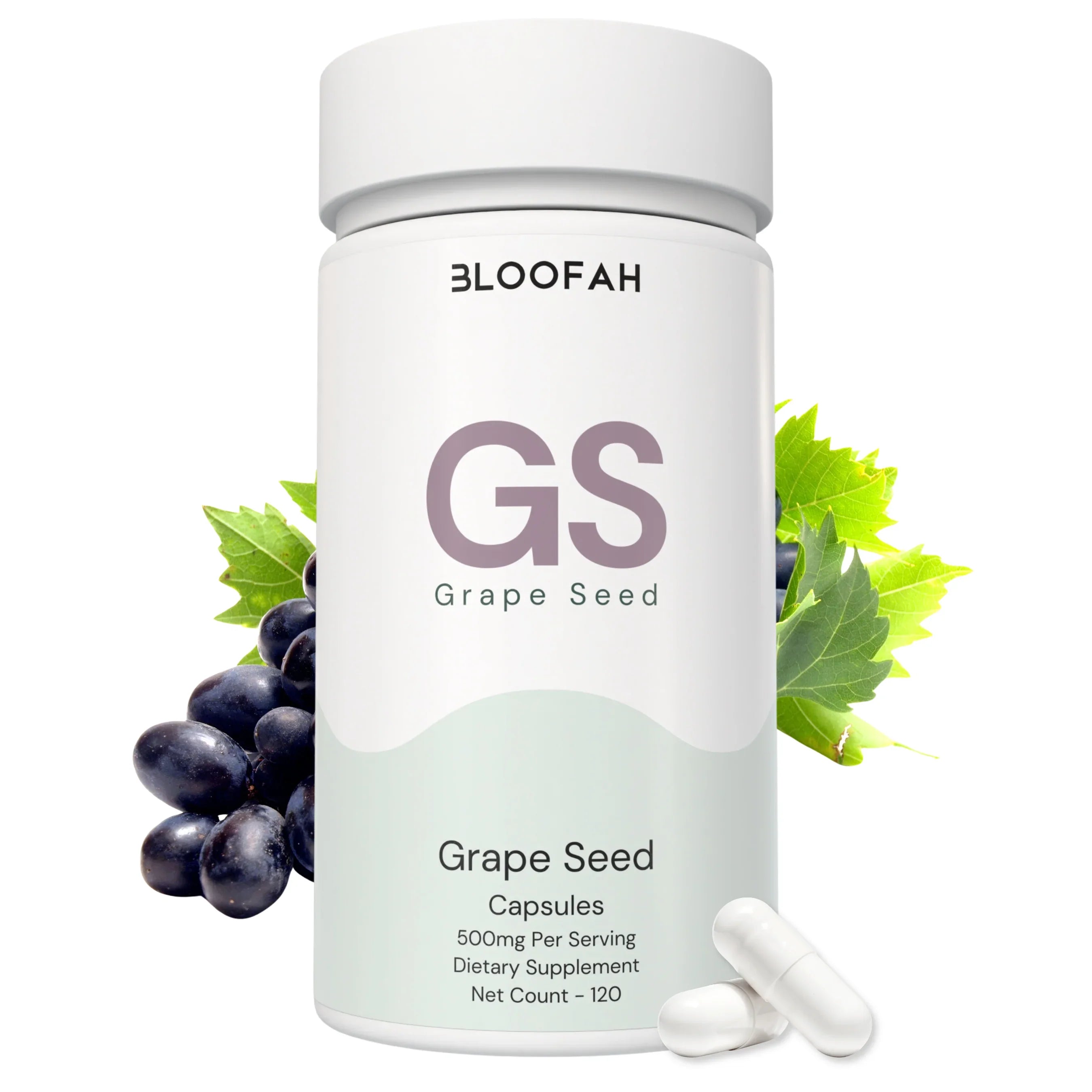 Bloofah GS Grape Seed Capsules 500mg | Vitis vinifera Extract | 120 Capsules