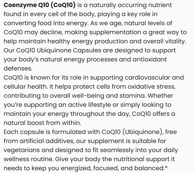 CoQ10 Ubiquinone