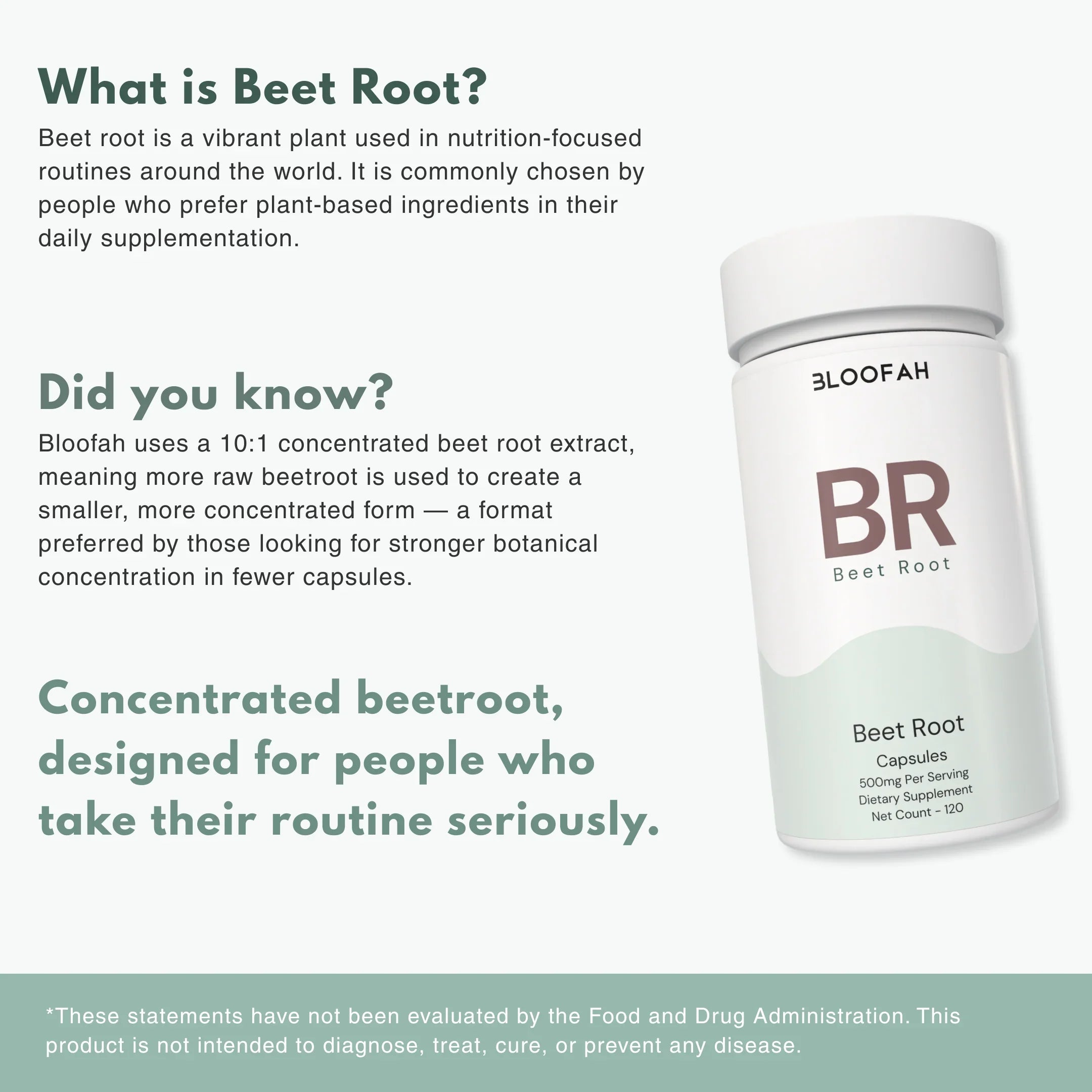 Bloofah BR Beetroot Capsules 500mg | Beta vulgaris Root Extract | 120 Capsules