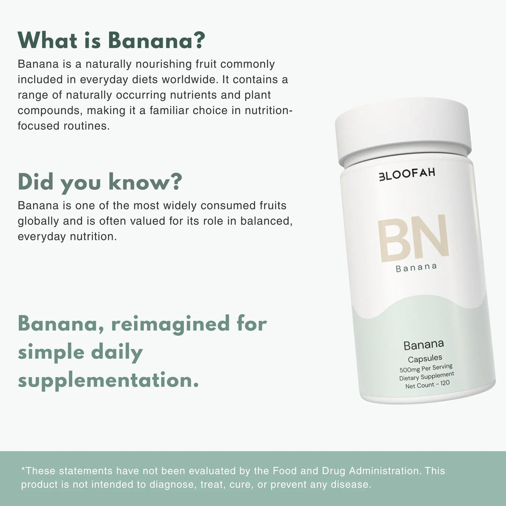 Bloofah BN Banana Capsules 500mg | Musa spp. Fruit Extract | 120 Capsules