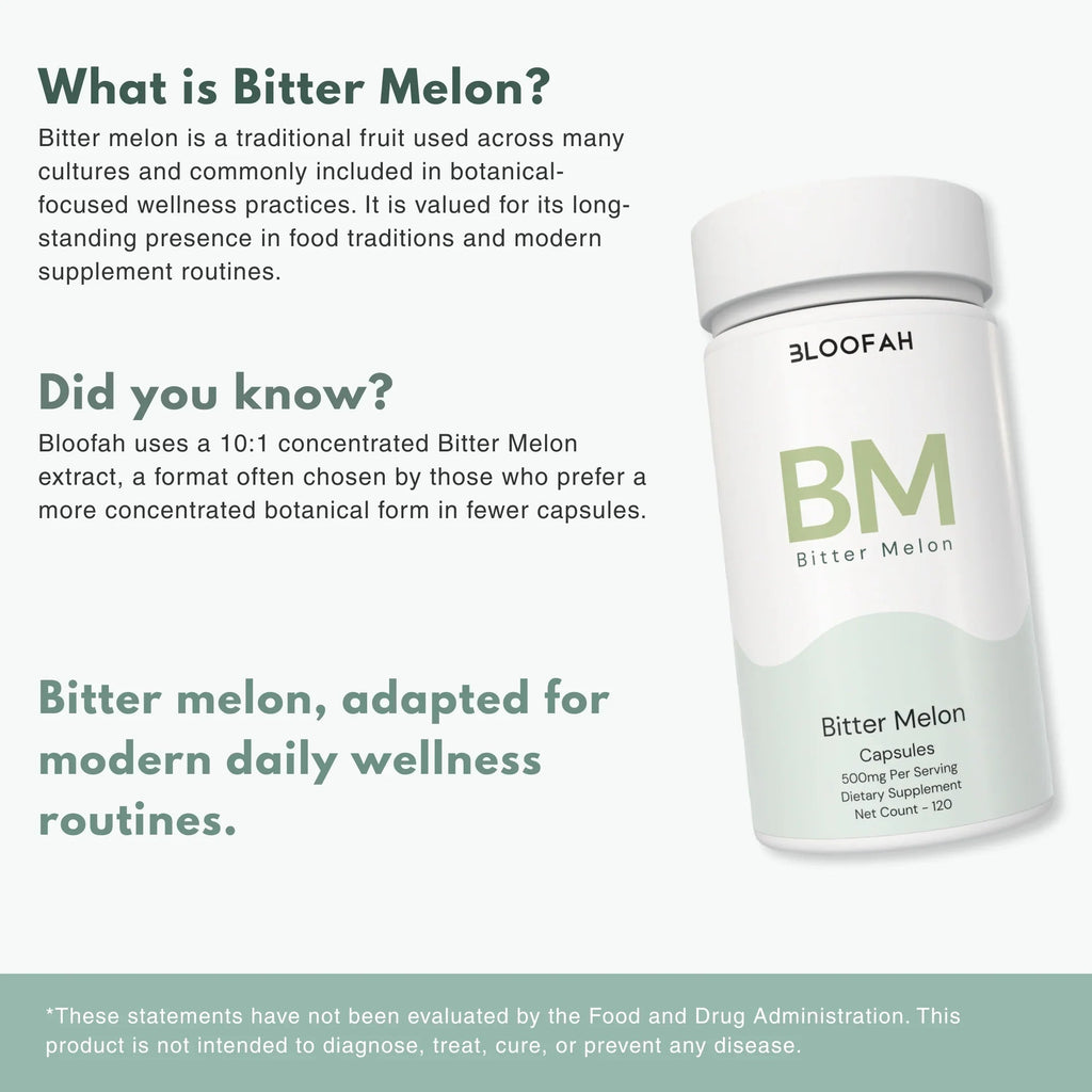 Bloofah BM Bitter Melon Capsules 500mg | Momordica charantia Extract | 120 Capsules