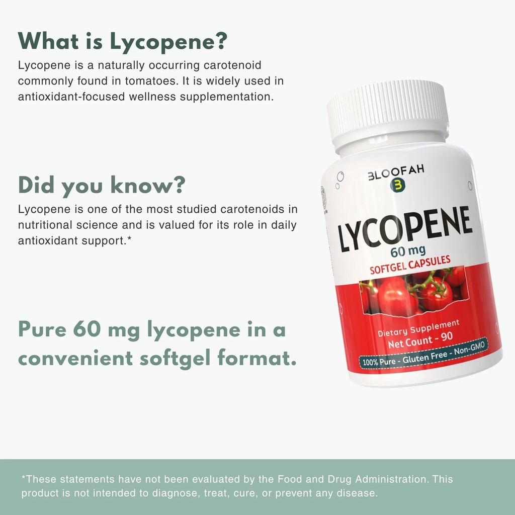 Bloofah Lycopene 60mg for Men | High-Potency Tomato Extract | 90 Vegan Capsules