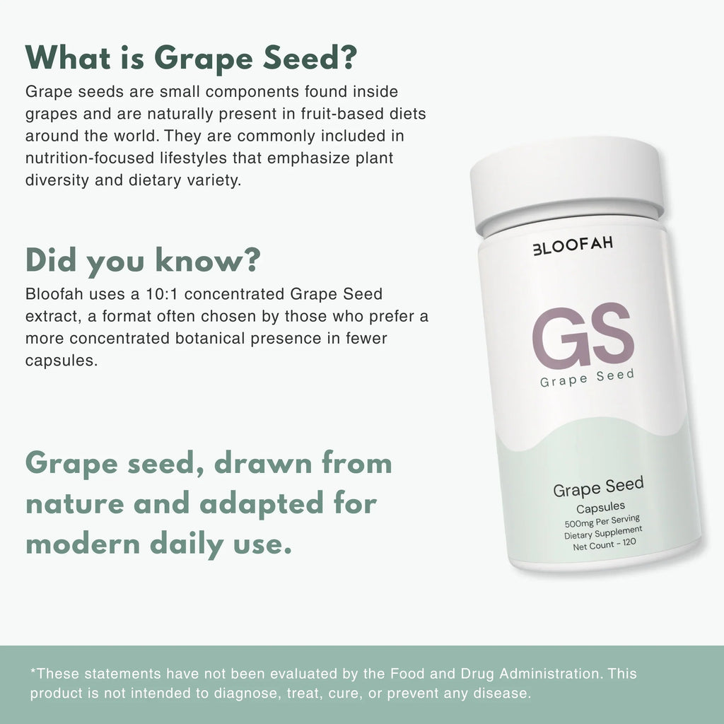 Bloofah GS Grape Seed Capsules 500mg | Vitis vinifera Extract | 120 Capsules