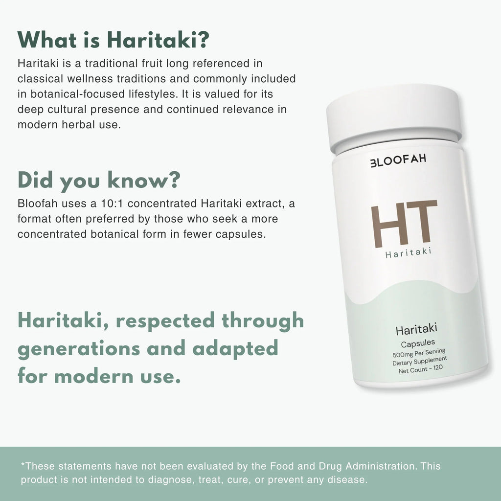 Bloofah HT Haritaki Capsules 500mg | Terminalia chebula Fruit Extract | 120 Capsules