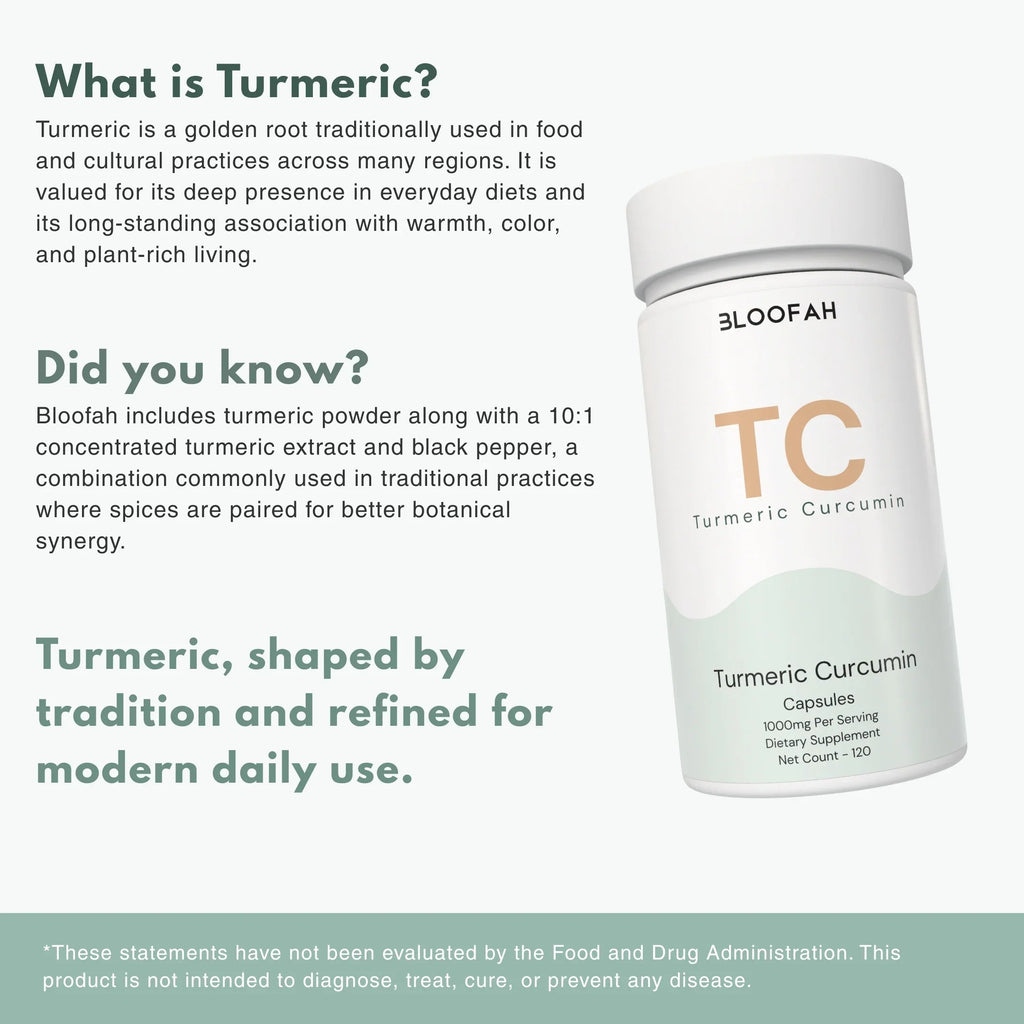 Bloofah TC Turmeric Capsules 1000mg | Curcuma longa Root with Black Pepper | 120 Capsules