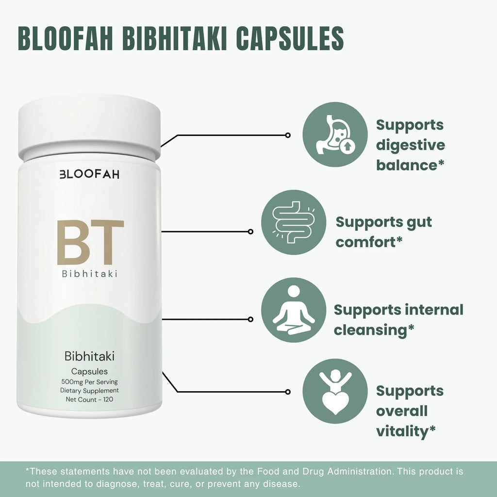 Bloofah BT Bibhitaki Capsules 500mg | Terminalia bellirica Fruit Extract | 120 Capsules