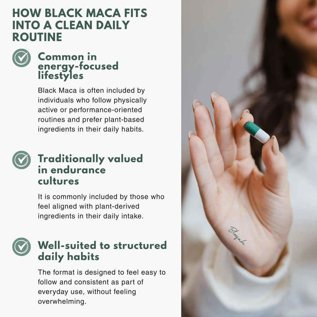 Bloofah BM Black Maca Capsules 500mg | Lepidium meyenii Root Extract | 120 Capsules