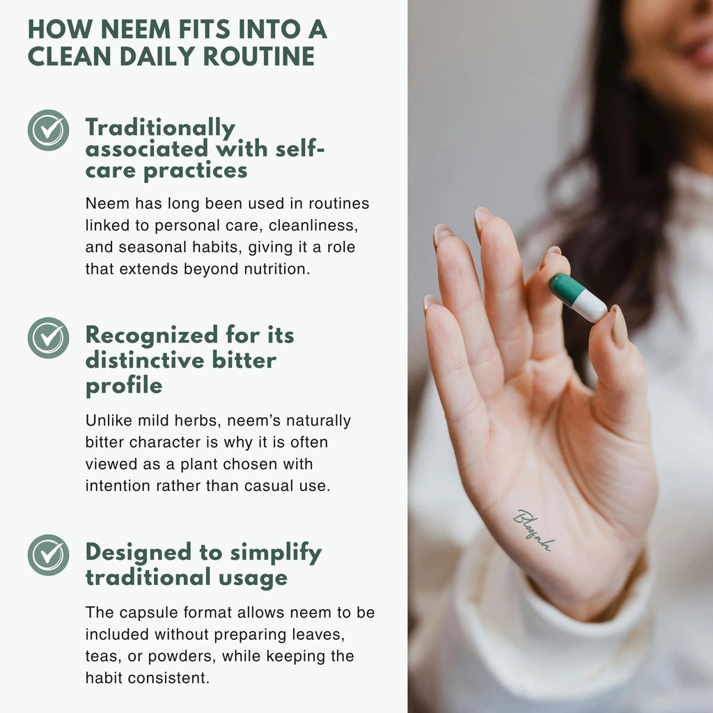 Bloofah NL Neem Capsules 1000mg | Azadirachta indica Leaf | 120 Capsules