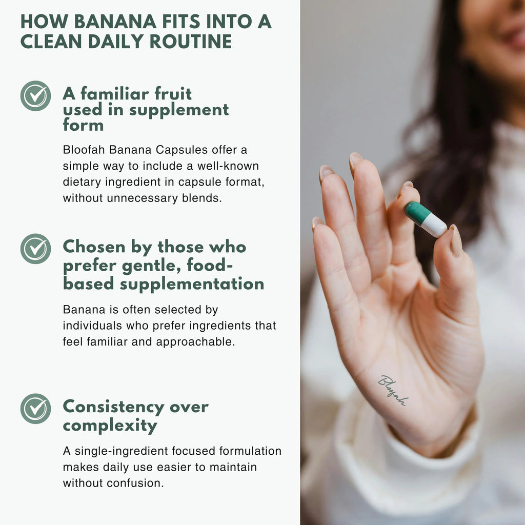 Bloofah BN Banana Capsules 500mg | Musa spp. Fruit Extract | 120 Capsules
