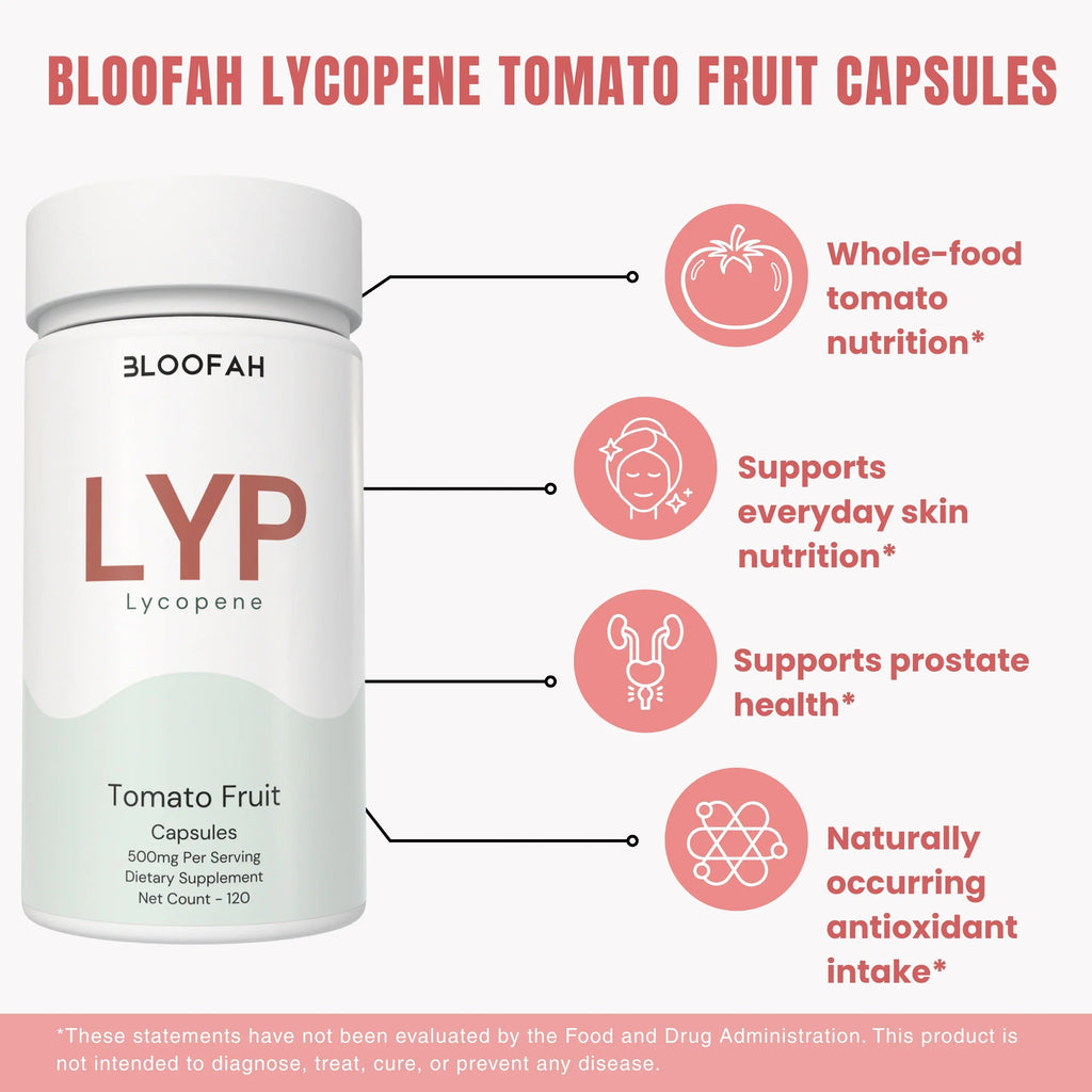 Bloofah LYP Lycopene Tomato Fruit Capsules 500mg | Natural Source of Lycopene