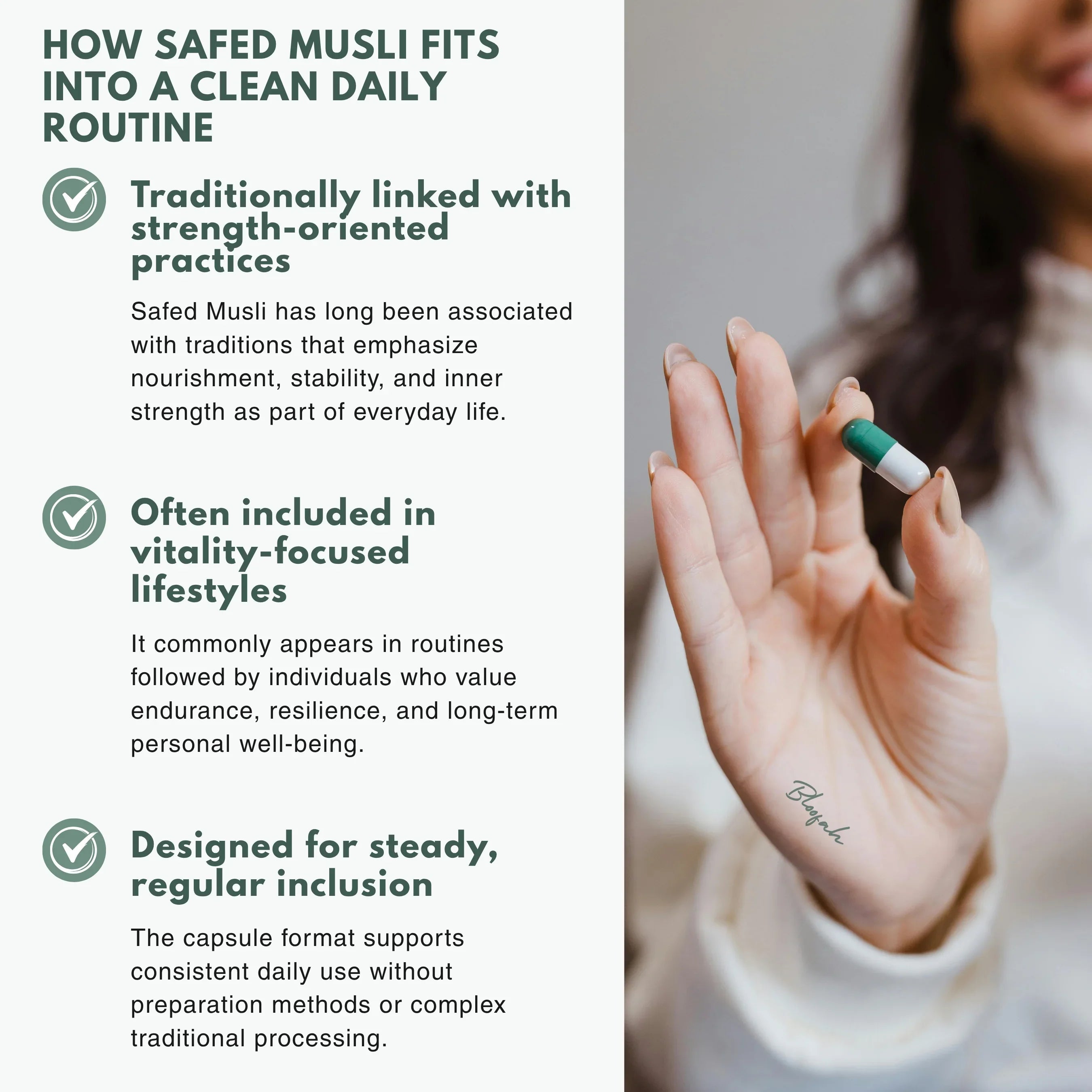 Bloofah SM Safed Musli Capsules 500mg | Chlorophytum borivilianum Root Extract | 120 Capsules