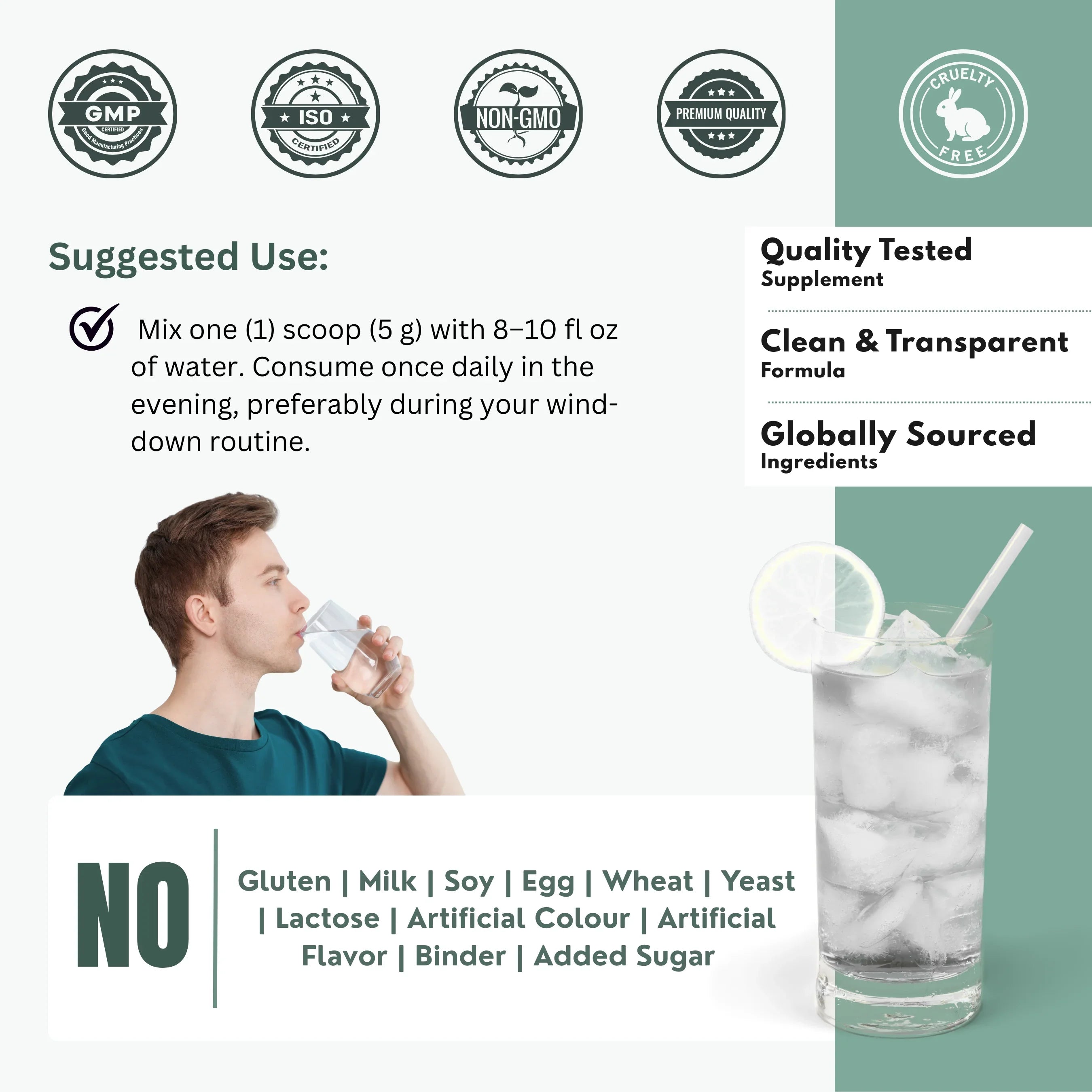 Bloofah Calm+ Evening Drink Mix | Magnesium Glycinate, L-Theanine & Ashwagandha | 30 Servings