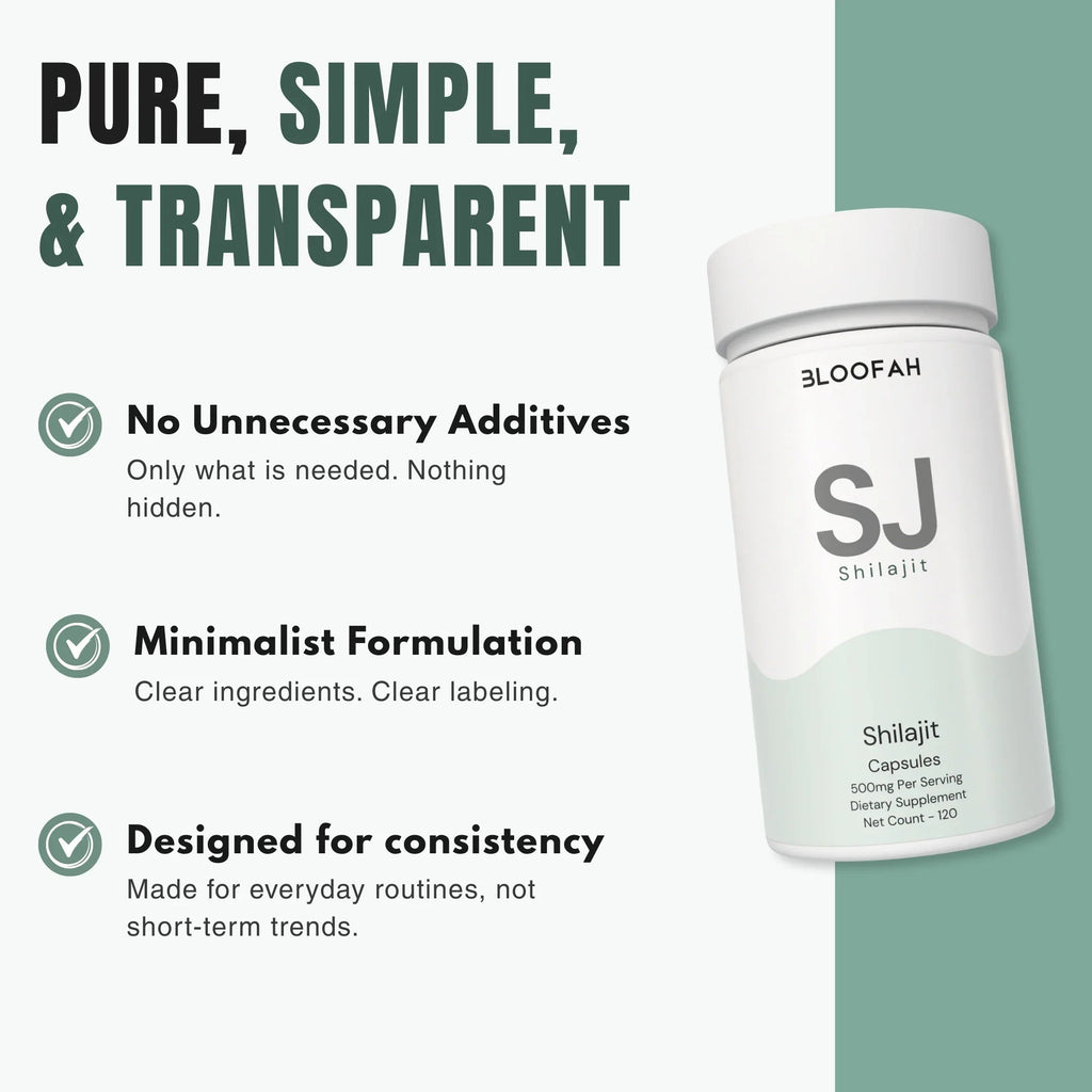 Bloofah SJ Shilajit Capsules 500mg | Himalayan Mineral Resin Extract | 120 Capsules
