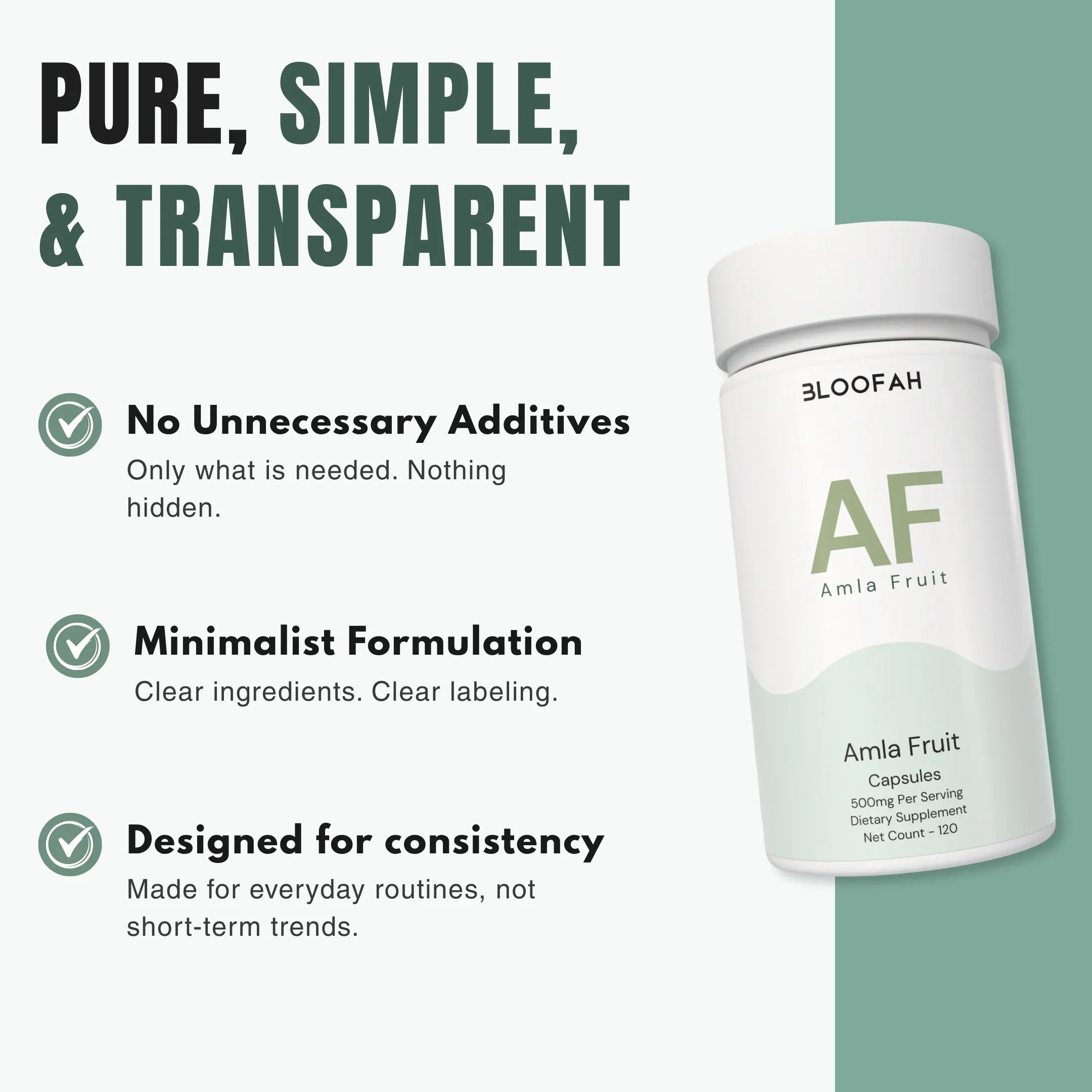 Bloofah AF Amla Capsules 500mg | Emblica officinalis (Indian Gooseberry) Extract | 120 Capsules