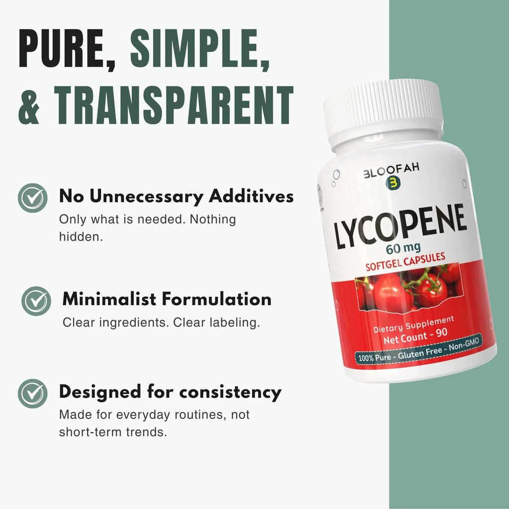 Bloofah Lycopene 60mg for Men | High-Potency Tomato Extract | 90 Vegan Capsules