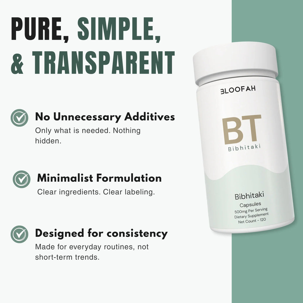 Bloofah BT Bibhitaki Capsules 500mg | Terminalia bellirica Fruit Extract | 120 Capsules