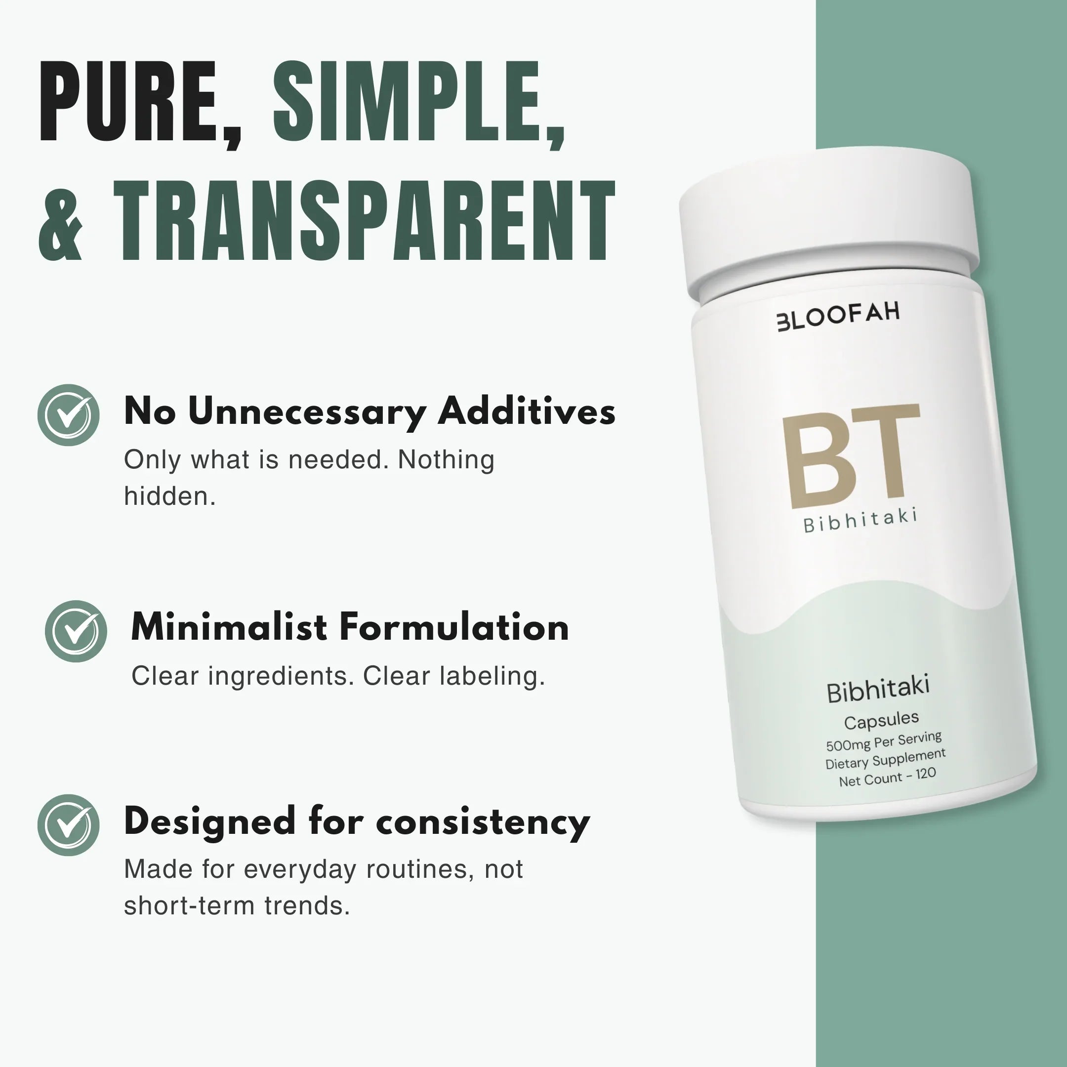 Bloofah BT Bibhitaki Capsules 500mg | Terminalia bellirica Fruit Extract | 120 Capsules