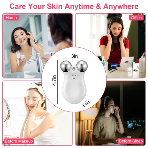 1Pc Micro-current Face Massager Rechargeable Face Neck Roller