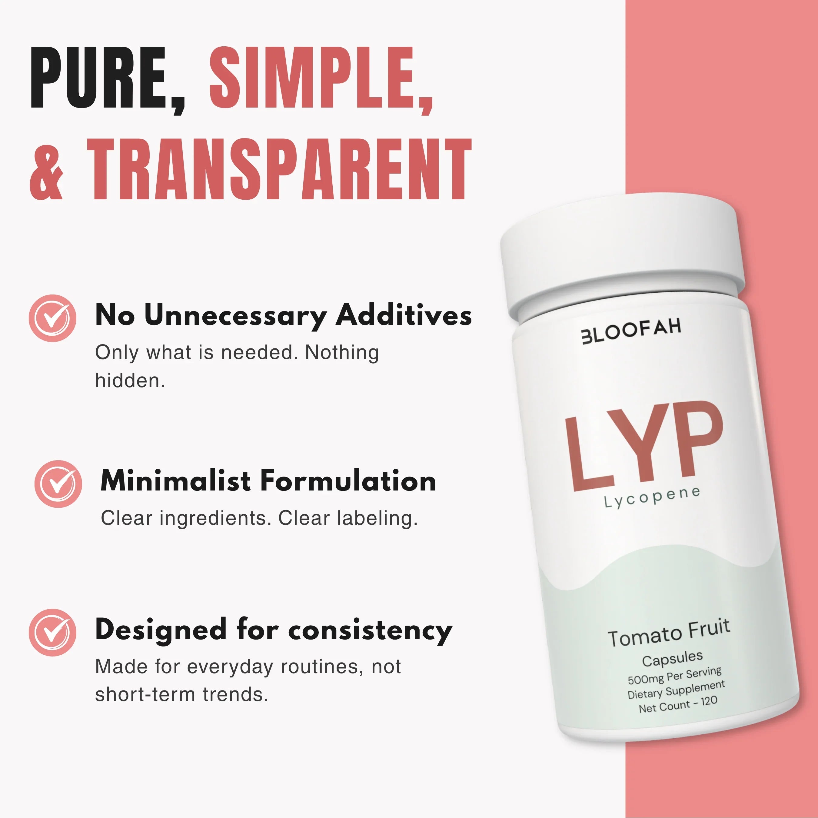 Bloofah LYP Lycopene Tomato Fruit Capsules 500mg | Natural Source of Lycopene