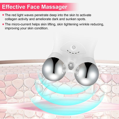 1Pc Micro-current Face Massager Rechargeable Face Neck Roller