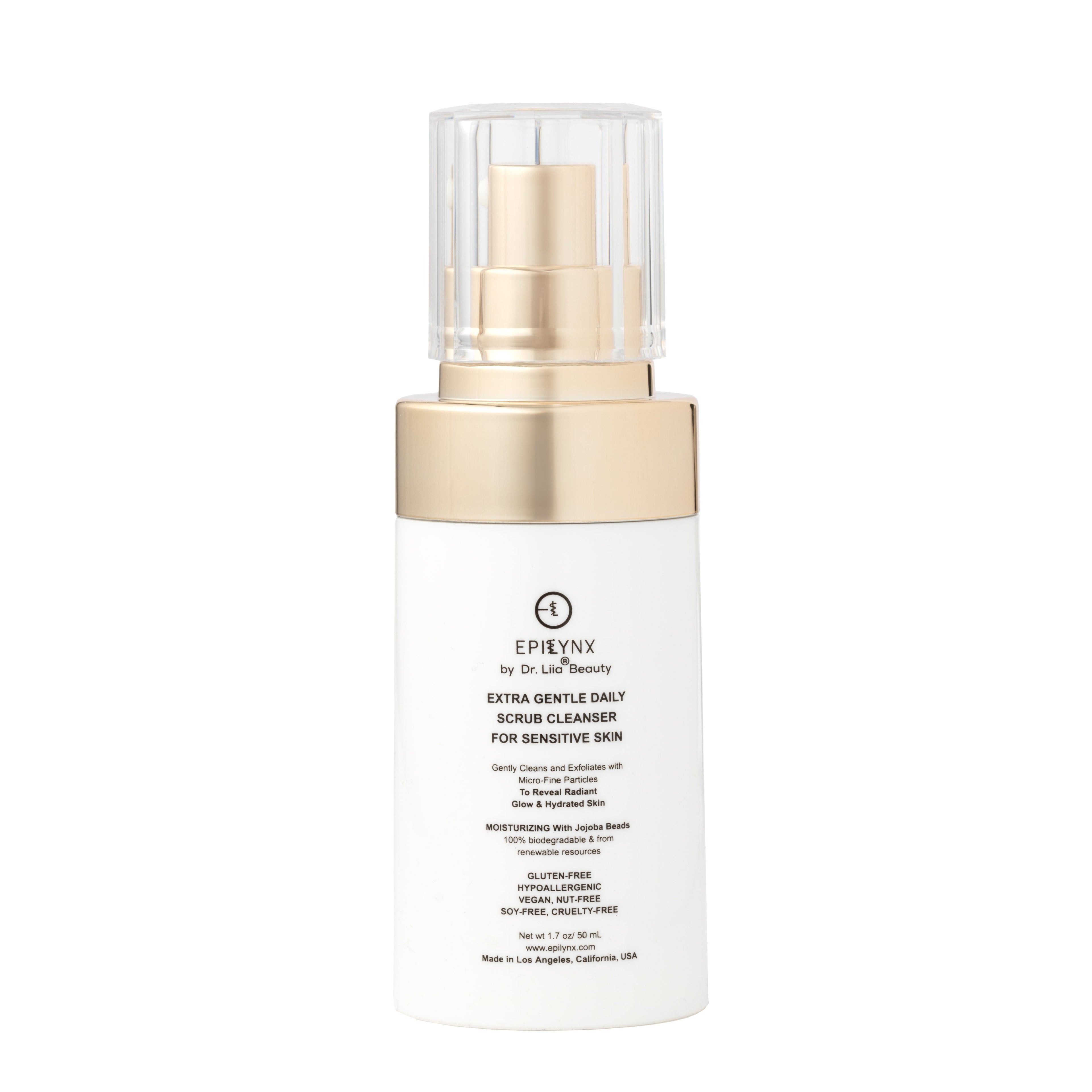 Gentle Exfoliating Face Scrub – Hyaluronic Acid, Aloe Vera & Biodegradable Jojoba Beads