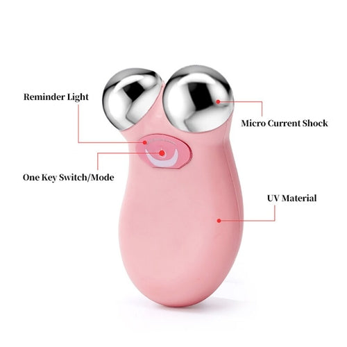 EMS Face Lifting Microcurrent Roller Massager Portable Anti Wrinkle