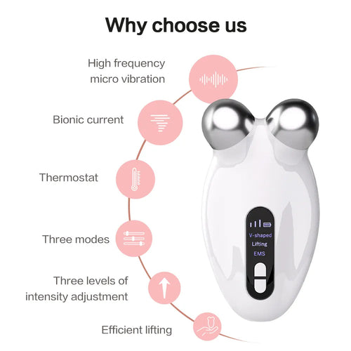 EMS Facial Massager Roller Microcurrent Face Lifting Machine V-Face