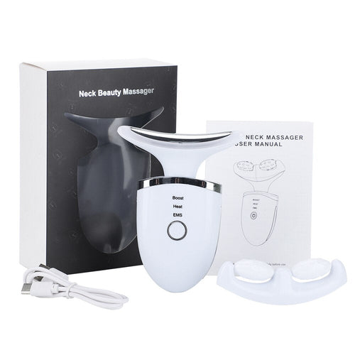 2 Roller Face Massager Neck Beauty Device EMS LED Photon Therapy Skin