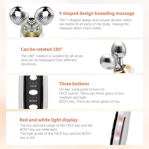 4D EMS Facial Roller Massager Beauty Machine for Skin Tightening Face
