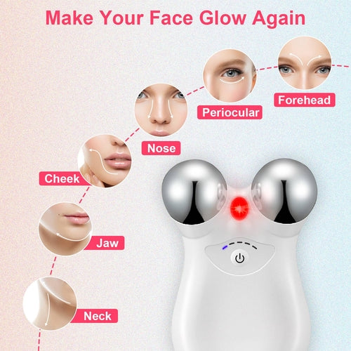 1Pc Micro-current Face Massager Rechargeable Face Neck Roller