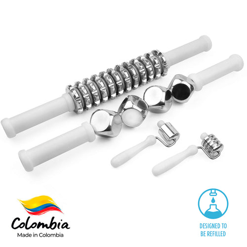 Metal Therapy Refillable Rollers Body & Face 4 Pieces | Cryotherapy