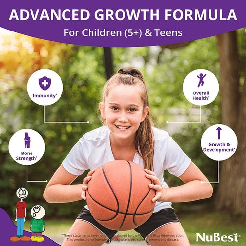 NuBest Tall Growth Support for Kids Ages 5+ & Teens, Non-Milk, 60
