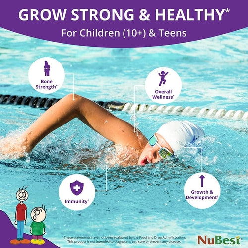 NuBest Tall 10+ Growth Support for Ages 10+ & Teens, 60 Capsules
