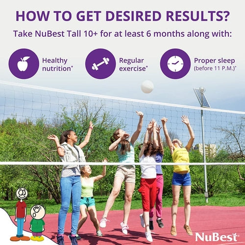 NuBest Tall 10+ Growth Support for Ages 10+ & Teens, 60 Capsules