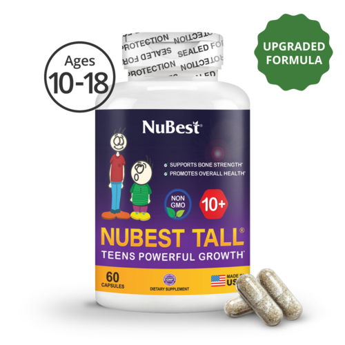 NuBest Tall 10+ Growth Support for Ages 10+ & Teens, 60 Capsules